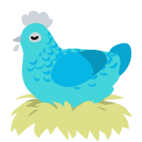 (unnamed), a aqua and cerulean chicken with a half-lace pattern