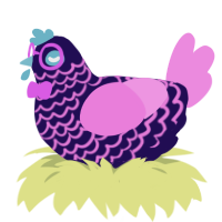 Sternenklar the ESTC, a apple and leaf chicken with a lace pattern