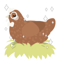 A brown chicken with a speckle pattern