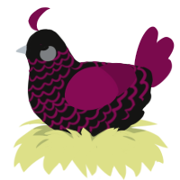 A black and wine chicken with a lace pattern