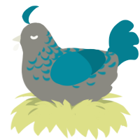 A ash and sea chicken with a half-lace pattern
