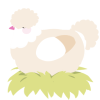 Coconut, a cream chicken with a head pattern
