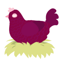 A maroon and wine chicken with a lace pattern