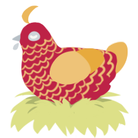 New years, a crimson and honey chicken with a lace pattern
