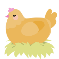 Little Bee, a honey chicken with a head pattern