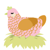 A rose and orange chicken with a lace pattern