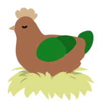 A brown and leaf chicken