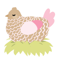 A beige and rose chicken with a lace pattern