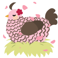 Chocolate Strawberry, a rose and bark chicken with a lace pattern
