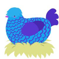 Nollie Lateflip, a sky and indigo chicken with a lace pattern