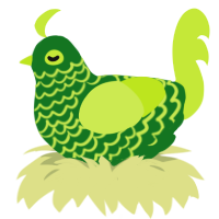 Radioactive Pickle, a leaf and lime chicken with a lace pattern