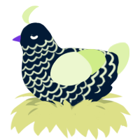 A tumblr and apple chicken with a lace pattern