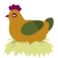 zombie, a ochre and olive chicken
