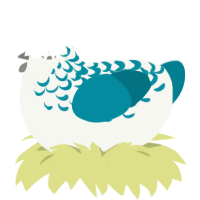 (unnamed), a white and sea chicken with a half-lace pattern
