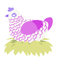 A white and orchid chicken with a lace pattern