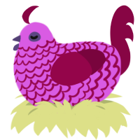 (unnamed), a orchid and maroon chicken with a lace pattern