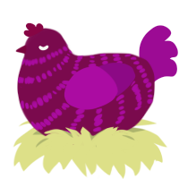 (unnamed), a wine and plum chicken with a bar pattern