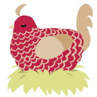 (unnamed), a crimson and beige chicken with a lace pattern