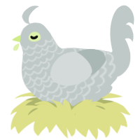 A silver chicken with a lace pattern