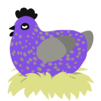 (unnamed), a blurple and ash chicken with a speckle pattern