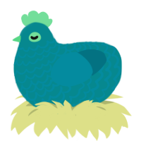 (unnamed), a teal and sea chicken with a lace pattern