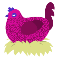 A fuchsia and wine chicken with a double-lace pattern
