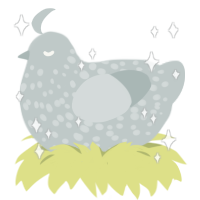 A silver chicken with a speckle pattern
