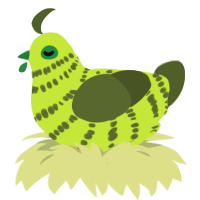 Striped Lime, a lime and olive chicken with a bar pattern