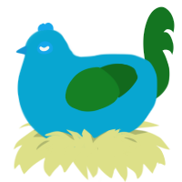 pitufo, a cerulean and leaf chicken