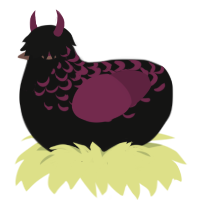 Jason, a black and maroon chicken with a half-lace pattern