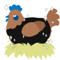 Hero, a black and brown chicken with a head pattern