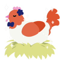 SF-A2 Miki, a white and vermilion chicken with a head pattern