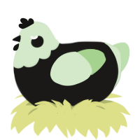 Disintegration, a sable and gluppy chicken with a head pattern