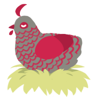 Salem, a ash and crimson chicken with a lace pattern