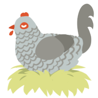 Shrine Construct, a silver and ash chicken with a lace pattern
