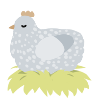 Frost Princess, a mist chicken with a speckle pattern
