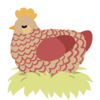 (unnamed), a beige and red chicken with a lace pattern