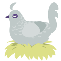 Old Lace II, a silver chicken with a half-lace pattern