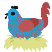 (unnamed), a sky and red chicken with a double-lace pattern