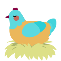 CoastalJr, a honey and aqua chicken with a head pattern