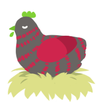 (unnamed), a grey and crimson chicken with a bar pattern