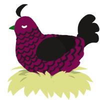 A wine and sable chicken with a lace pattern