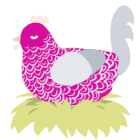 (unnamed), a fuchsia and mist chicken with a double-lace pattern