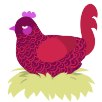 (unnamed), a wine and crimson chicken with a double-lace pattern