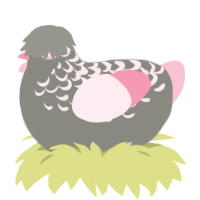 Ashen Rose, a ash and rose chicken with a half-lace pattern