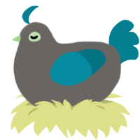 A grey and sea chicken
