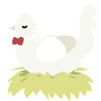 A white chicken with a neck-speckle pattern