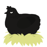 A sable and black chicken with a neck-speckle pattern