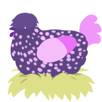 Oddball, a overcast and lavender chicken with a speckle pattern