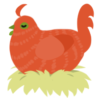 Tangerine, a vermilion chicken with a bar pattern
